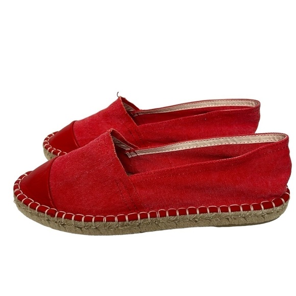 Vivi G. Shoes Red Canvas Espadrille Flats - Picture 2 of 14